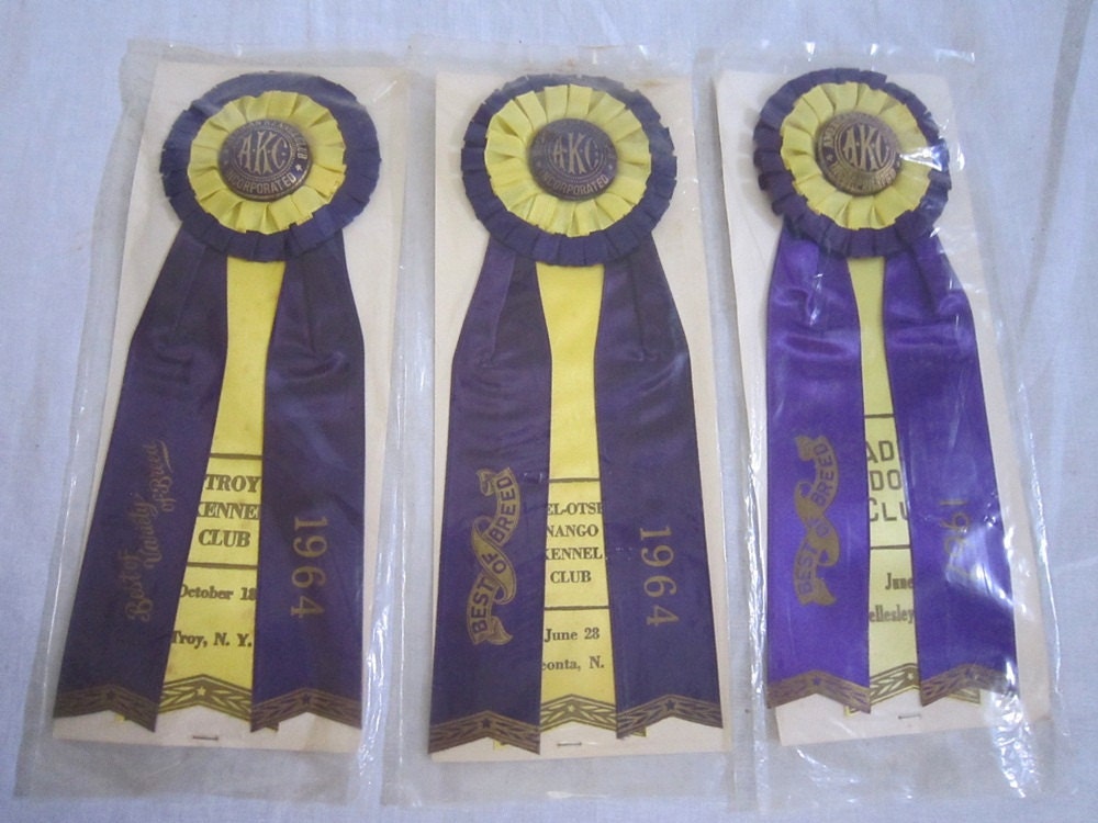 Vintage Dog Show Ribbons AKC