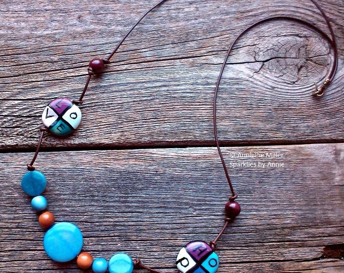 Love and Hope necklace - Tagua nut and word beads