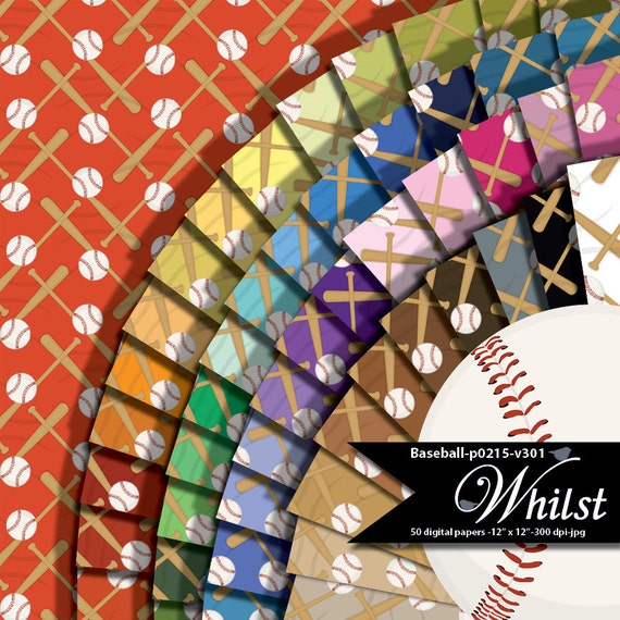 Baseball clip art digital paper clipart, baseball bat paper clip art background scrapbook : p0215 v301 Il_570xn