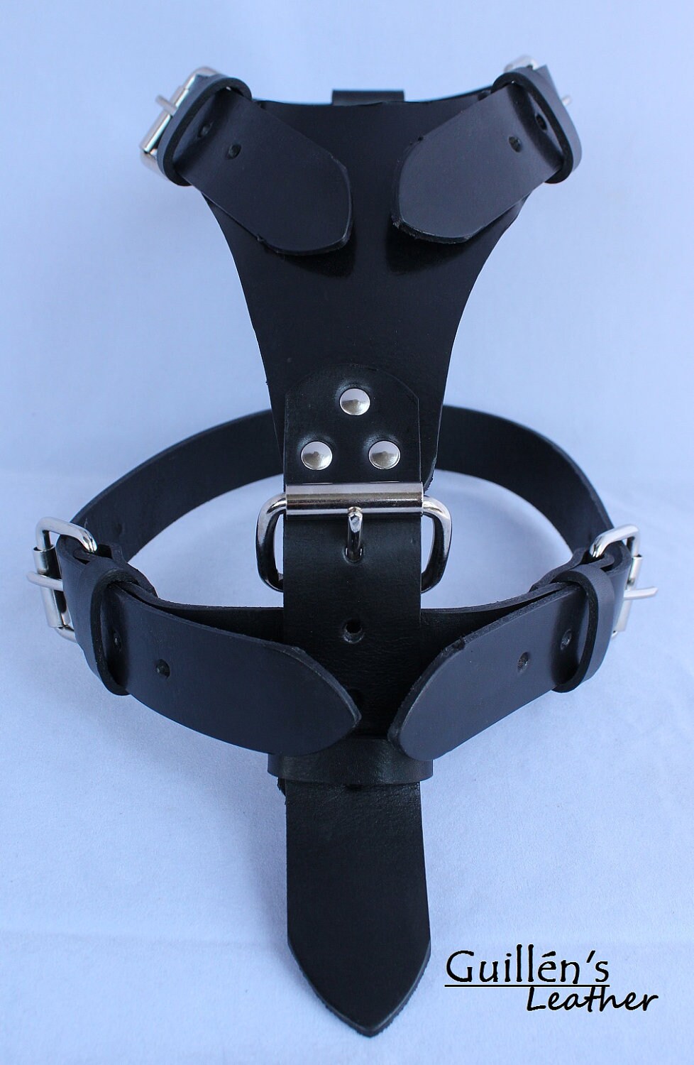 Black Large Leather Dog Harness