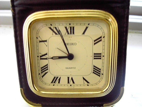 Vintage Clock Travel alarm Seiko RESERVED by beavercreekfarm