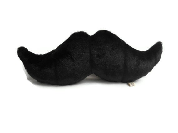 plush mustache dog toy