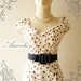 Dolly Me...Amor Vintage Inspired Lovely Dolly Sleeve Red Strawberry Special Navy Shade Dress -Fit S-M -