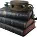 Oversized Antique 1880's Leather Bound Books, Excellent Patina