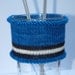 TARDIS Self Striping on Sparkle, Hand Dyed Fingering/Sock Yarn