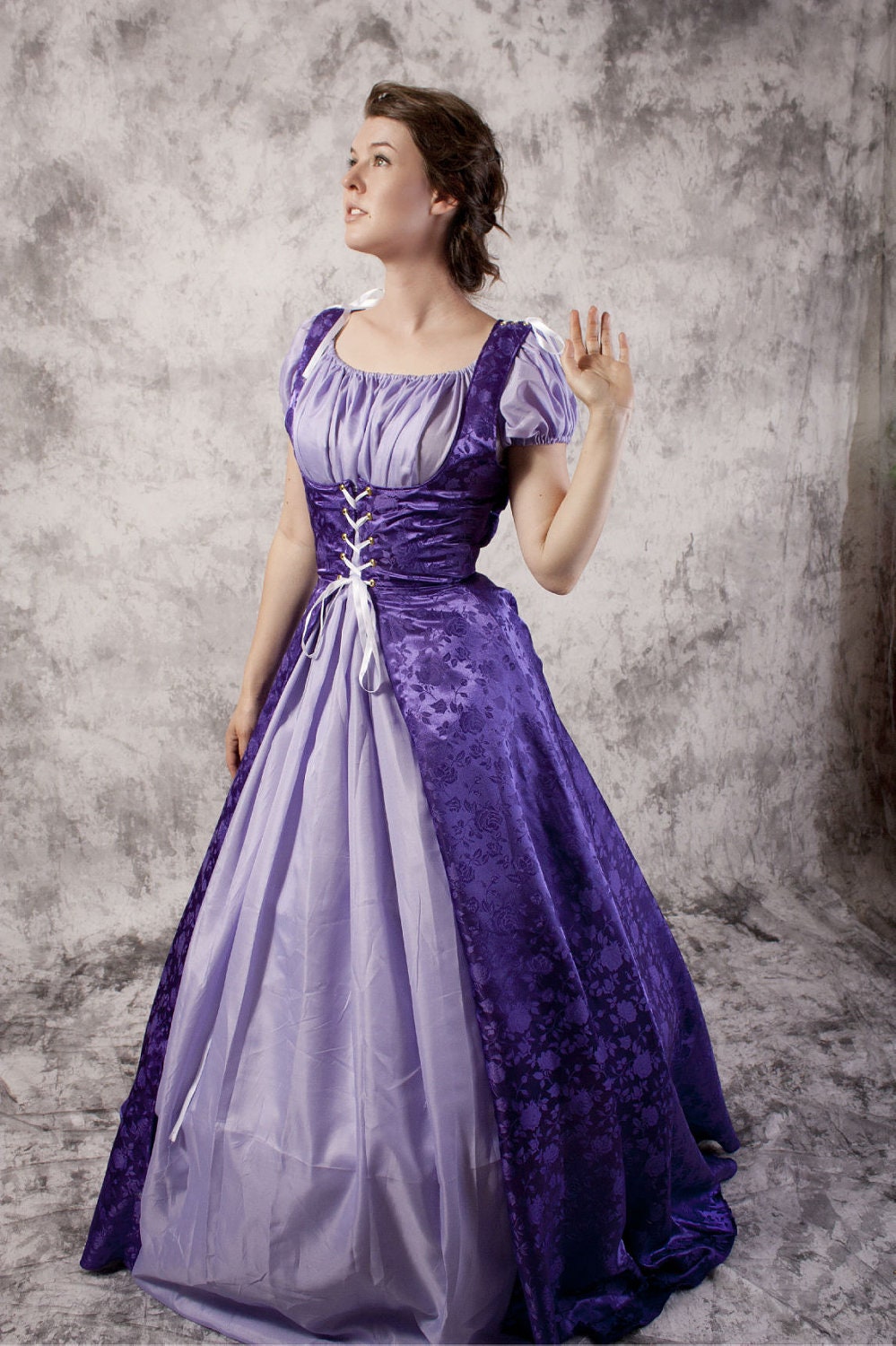 Purple Renaissance Gown Medieval Dress Chemise Set Fairytale