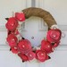 Paper Flower and Burlap Wreath - 13" diameter