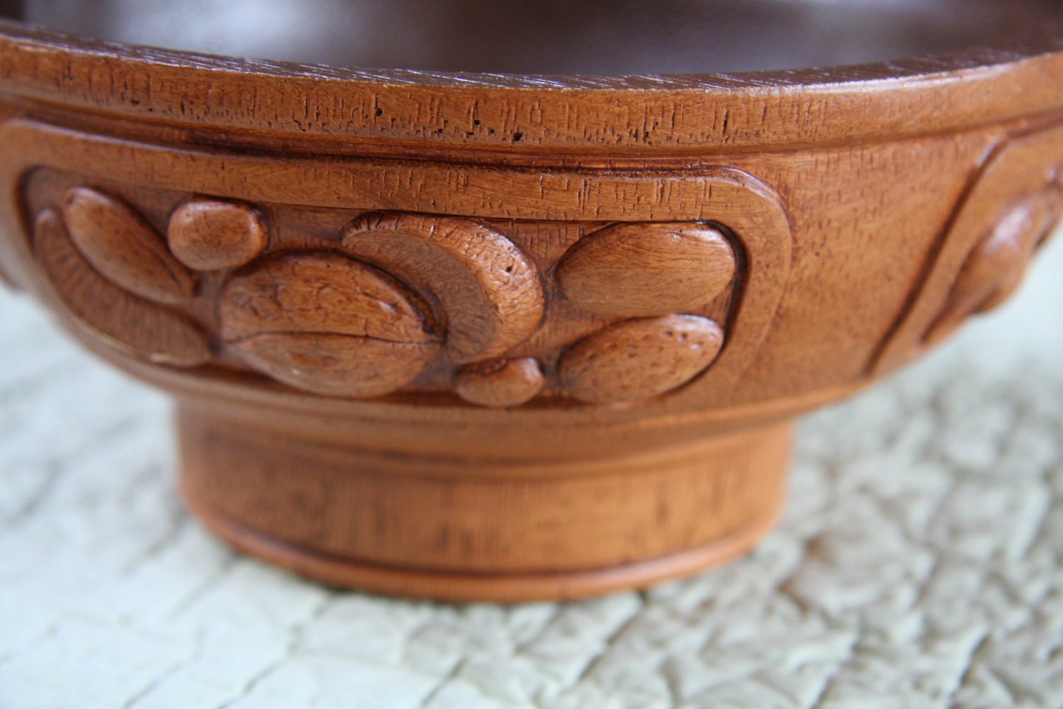 Carved vintage nut bowl