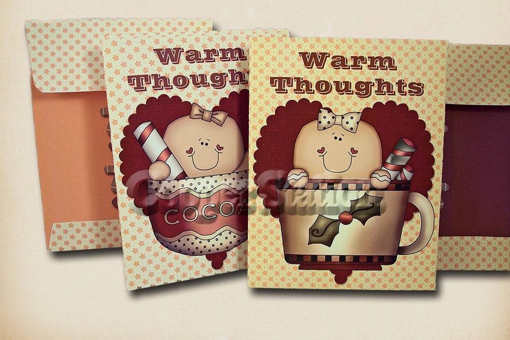 Digital Christmas Holiday Gingerbread Cocoa Packets - Hot Chocolate ...