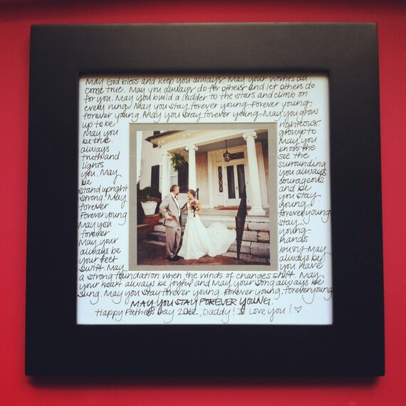 Items similar to Custom Handwriting on Photo Mat w/ Frame on Etsy
