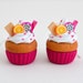 Kawaii Magenta Fruit Cupcake Earrings - Polymer Clay