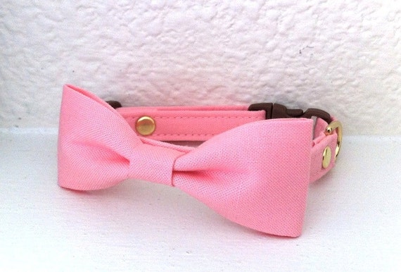 Pink Dog Cat Bow Tie Collar