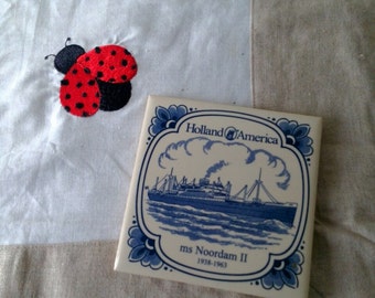 Holland America cruise line tile coaster