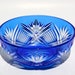 Vintage Stunning Cobalt Blue Cut to Clear Glass Bowl MINT