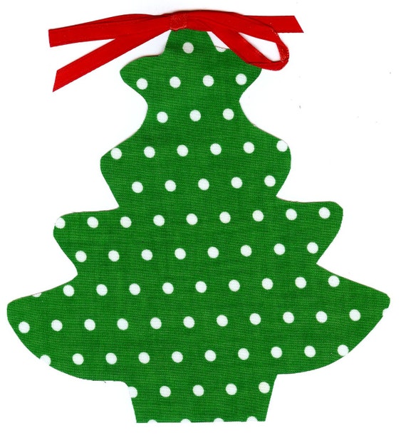 Iron on fabric Christmas tree applique DIY