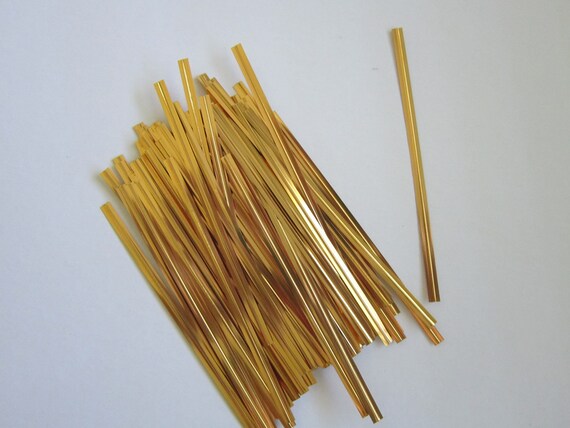 Metalic Gold Twist Ties ~ Favor Bag Ties ~ Set of 50 Il_570xn