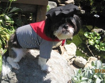 The Frenchman Cute Halloween Dog Costume size Large (small/medium breed dog)