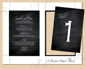 Chalkboard Wedding Menu, Table Numbers, Instagram, Cards and Gifts, Signature Drink Signs (4x6): Text-Editable, Printable, Instant Download