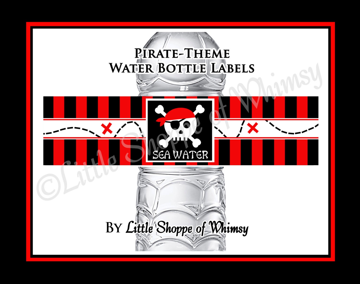 BRICOLAGE eau bouteille étiquettes Pirate mer eau