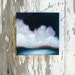 Seascape oil painting original art blue coastline mountains storm clouds home decor painting 8x8 - Aim for the Hills