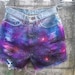 HIGH WAISTED levis jeans short waist 26 " with Galaxy painted
