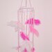 Butterfly mobile, pink and white feather butterflies