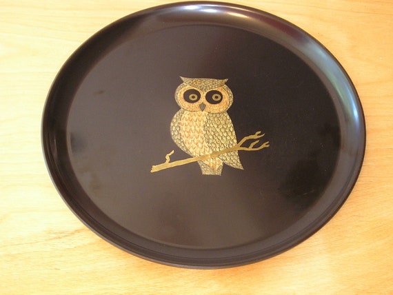 Couroc of Monterey California Owl tray perfect for by SwingModern