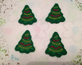Forest Green Felt Christmas Tree Applique Set