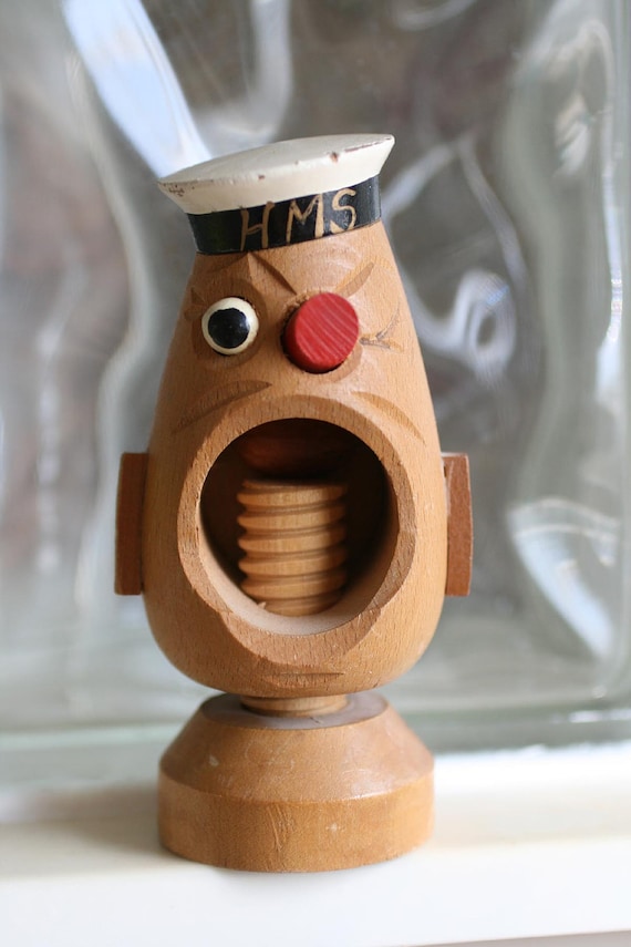 Vintage Wooden Sailor Nutcracker Vintage Japanese Nutcracker.