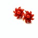 Vintage Orange Earrings, Flower Circle, Autumn, Screwback, Mid Century, Retro