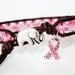 Breast Cancer Awareness Bracelet, Elephant Bracelet, Leather Beaded Wrap Bracelet 1x, Breast Cancer Jewelry, Pink Ribbon