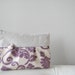 Pleated Wristlet, Purple Flower Cotton Fabric with 100% Linen Fabric