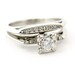 Vintage Art Deco Round Brilliant Diamond Engagement Ring 14kt White Gold Wedding Set