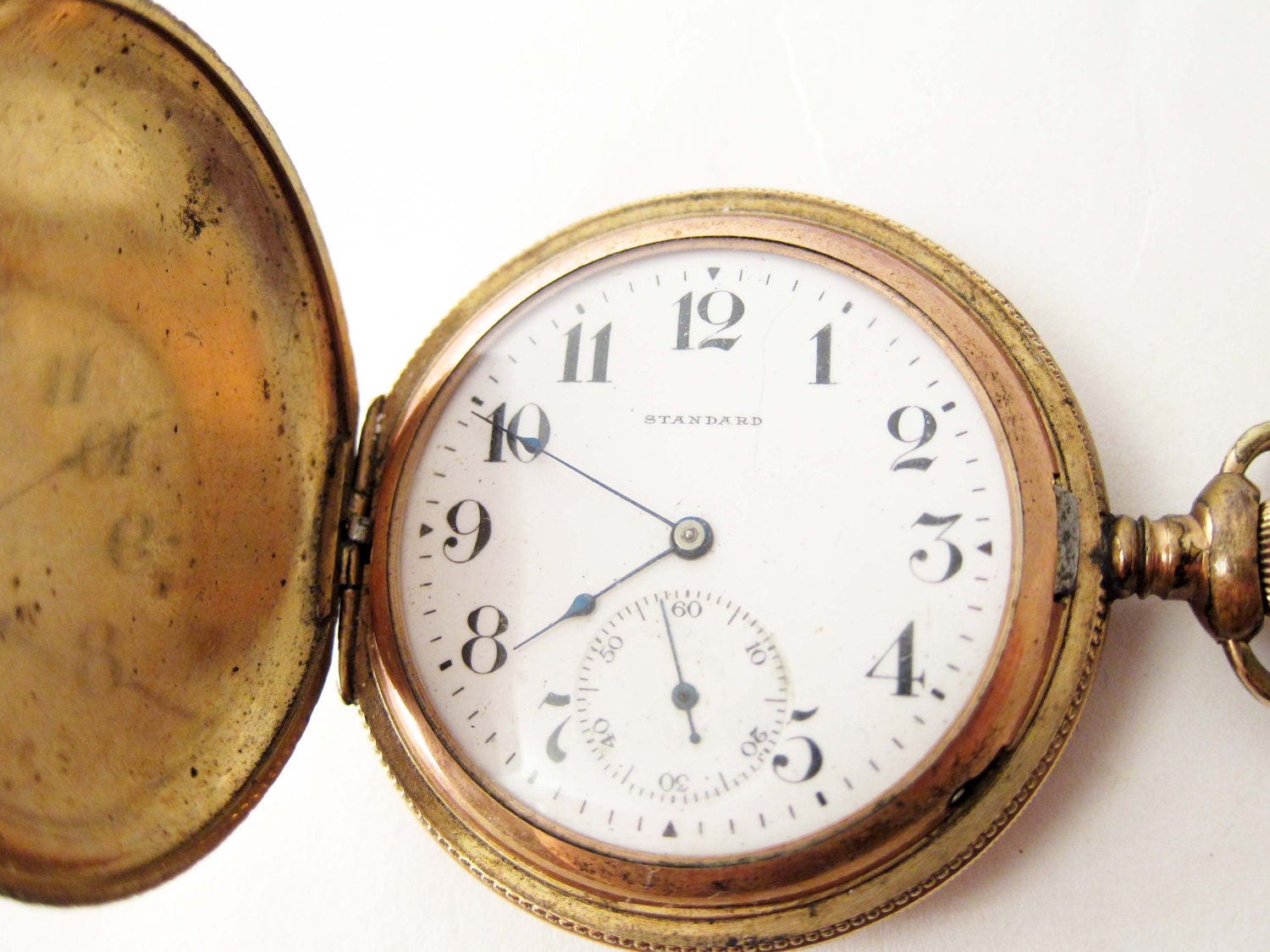 ON SALE Vintage New York Standard Gold Pocket Watch Hunter