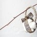 Sparkly Christmas tree decoration Rustic home ornament White Brown Ready to ship