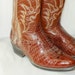 Vintage Men's Leather Crocodile Embossed Cowboy Boots Embroidered Size 11 1/2 or 12