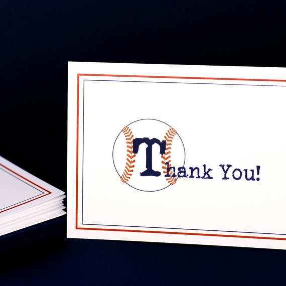 Baseball Themed Thank You Cards