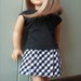 American Girl Doll Clothes / 18" Doll Black and White Houndstooth Skirt and Black Top