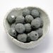 Large Gray Czech Fire Polished Beads 10mm (10) Opaque Polish Faceted Glass Round Big LAST