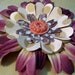 OOAK Fantasy Flower Repurposed Vintage Button Polka Dot Paper