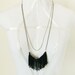 Black Tassel Necklace - 1920's Inspired - Flapper Girl Style - Statement Necklace - Vintage Silver Chain - FREE GIFT