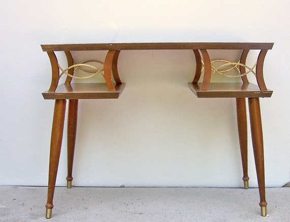 Items similar to Mid Century Modern Console Table -- Vintage Wooden