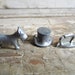 Vintage Monopoly Metal Game Pieces, Miniature Figurines, Miniatures, 3 Pcs., Dog, Top Hat, Iron