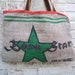 Coffee Bean upcycled Tote Bag - Star Daily Market Tote bag - Natural