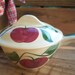 Watt Pottery French Handle Covered Casserole Vintage Stoneware Bowl