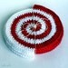 Crochet Coasters. Set of 4 pcs. Spiral. Red-White. Placemat doilies.