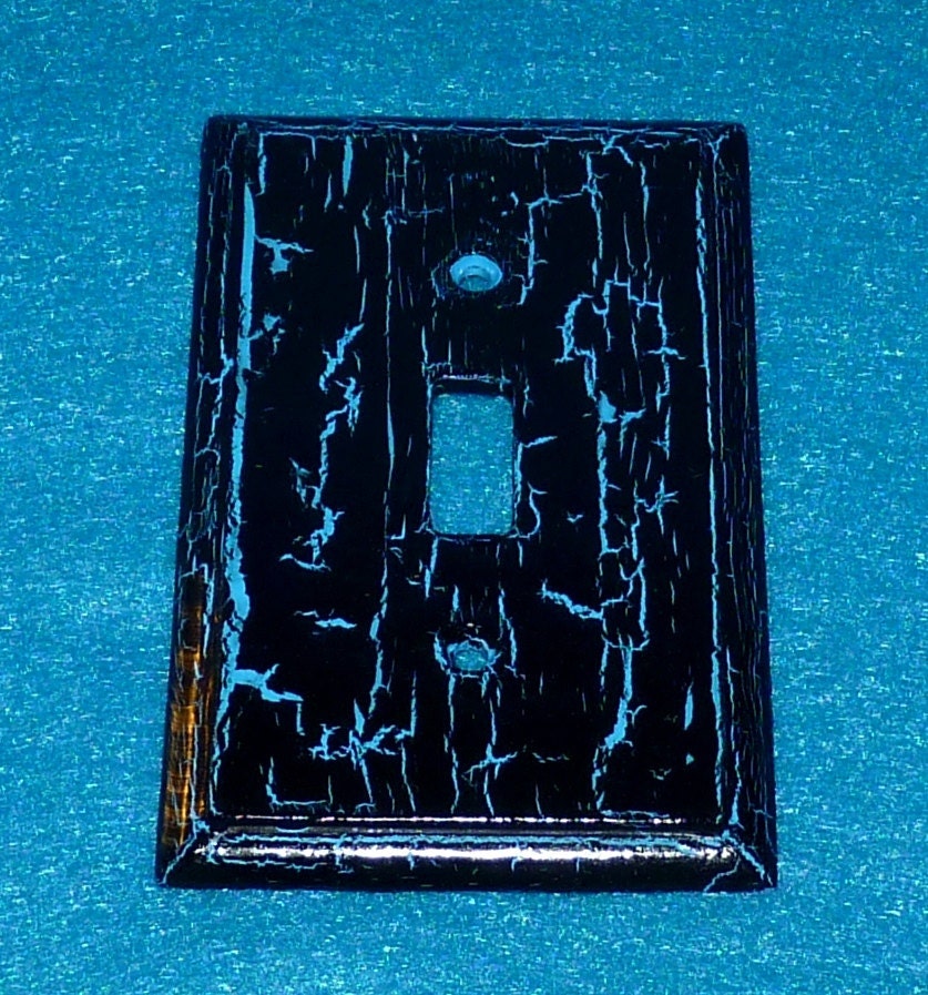 Custom Painted Single Wood Light Switch Plate Cover Distressed
