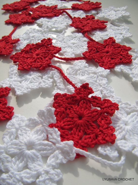 Crochet Pattern Snowflake Garland "Let it Snow", Christmas Decor, Winter Wedding Crochet Decorations PDF, Lyubava Crochet Pattern number 64