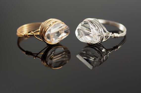 Promise Ring crystal quartz gemstone ring semi precious gemstone ...