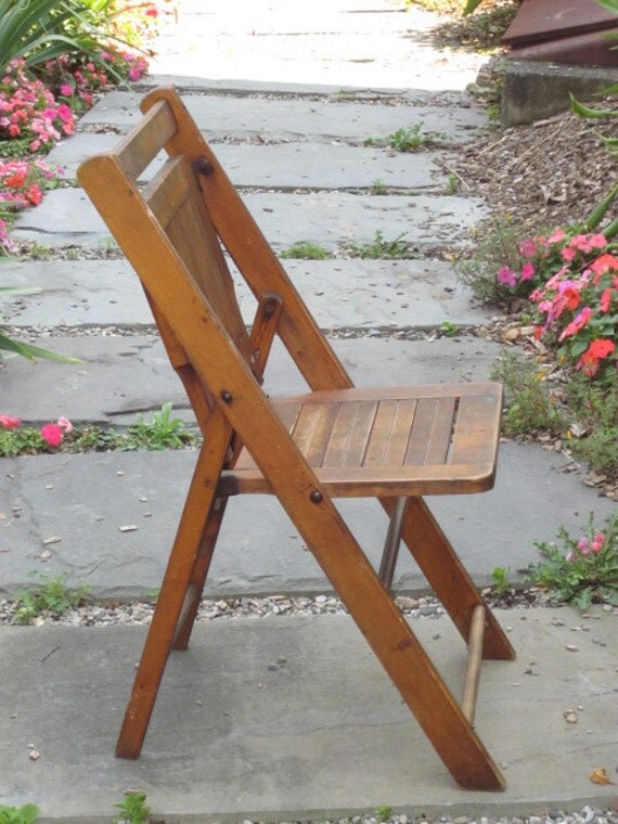 Antique Wood Folding Chair